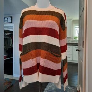Autumn Striped Sweater by Hem and Thread